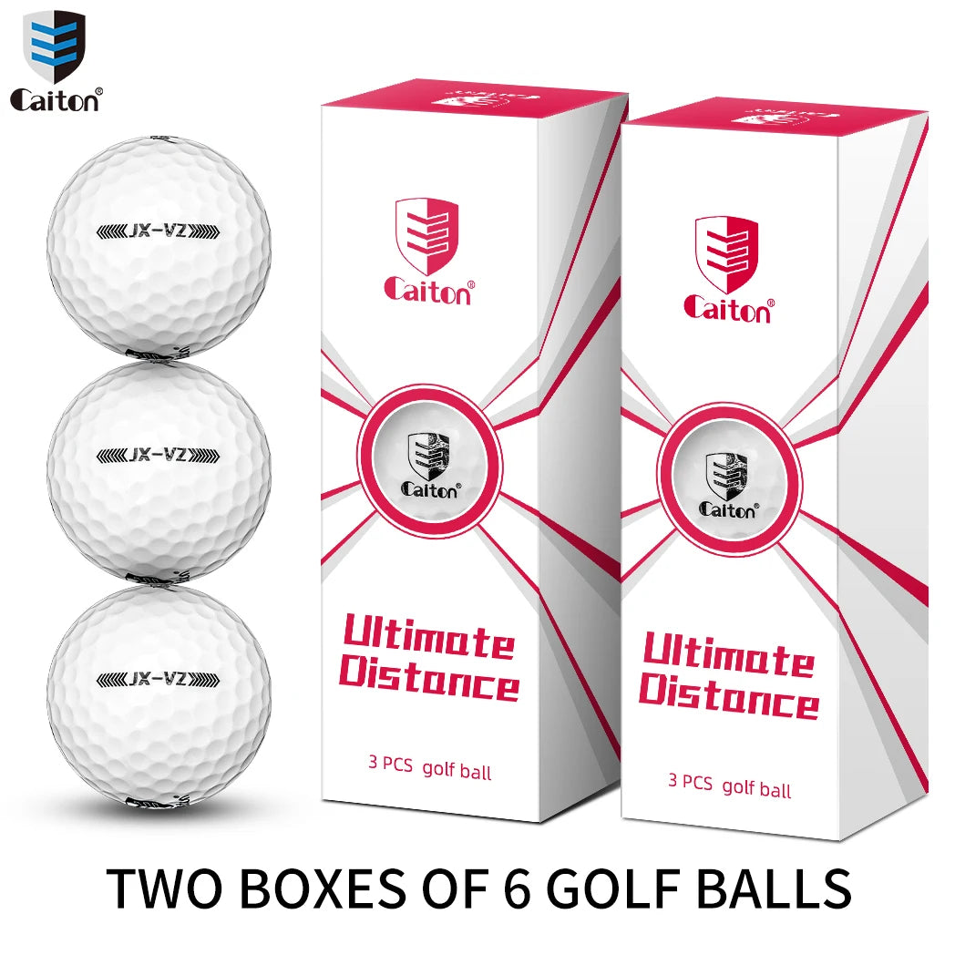 Caiton - Ultra-long distance golf ball, double core, aerodynamic design, flight increased by 40 yards +, 12/6/3pcs（opt）
