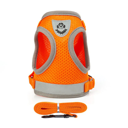 Dog Harness Vest Set With Leash And Collar Reflective Small To Medium Dogs