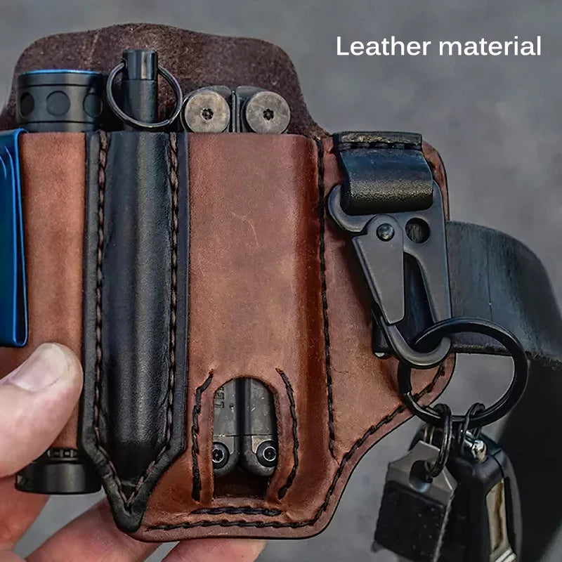 Leather Outdoor Multi Tool Storage Bag for Hunting and Camping