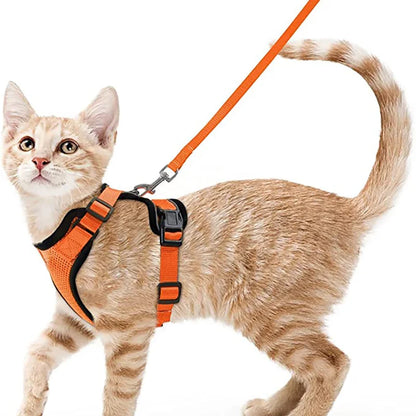 Cat Harness And Leash Set Escape Proof Soft Adjustable Vest Harness