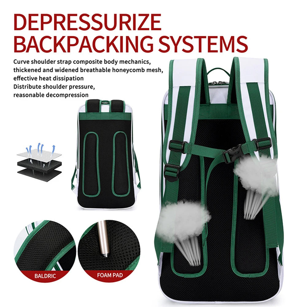 Multi-Use Beach Tennis Bag For Sport Convertible Padel Backpack With Shoe Compartment, Laptop Sleeve,Fence Hook