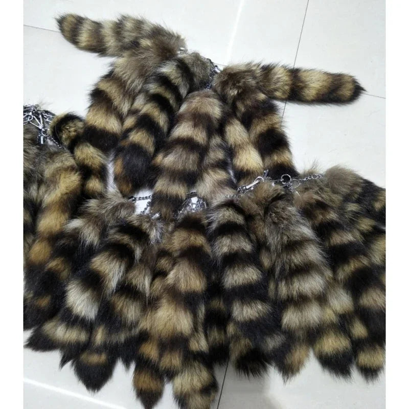 Fluffy Wolf Tail Keyring Charm