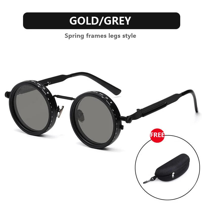 Polarized Round Sunglasses ND9 Adjustable Dimming Sun Glasses Men Women Retro Punk Men's Fishing Eyeglasses Outdoor Shades UV400