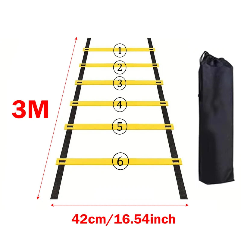 Agility Ladder Nylon Straps Soccer Football Speed Training Ladder Equipment Sports Fitness Running Warm-Up Training Ladder Tool