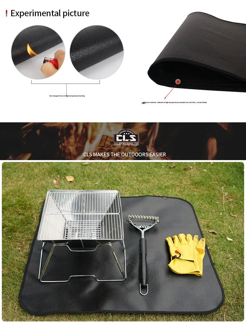 New Outdoor Camping Fireproof Cloth Picnic Barbecue Insulation Mat Flame Retardant High Temperature Fire Blanket Fiberglass Mat