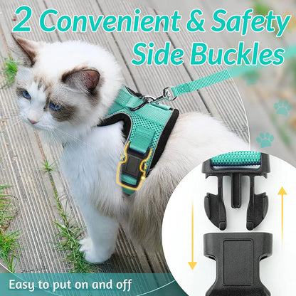 Cat Harness And Leash Set Escape Proof Soft Adjustable Vest Harness
