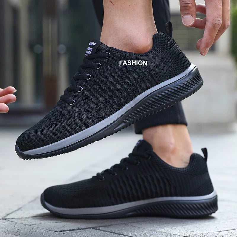 Men's Mesh Running Sneakers Breathable Knit Lightweight Casual Shoes Size 39-46