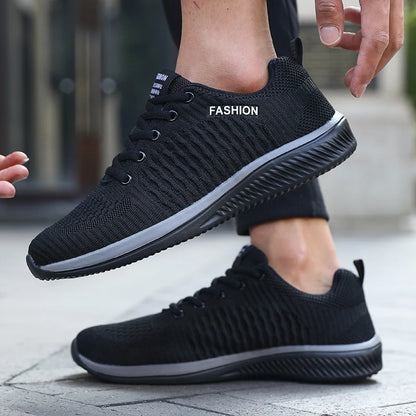 Men's Mesh Running Sneakers Breathable Knit Lightweight Casual Shoes Size 39-46