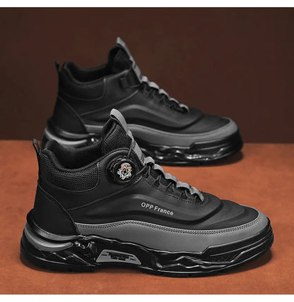 Mens Mesh Breathable Thick Sole Casual Shoes Lace Up