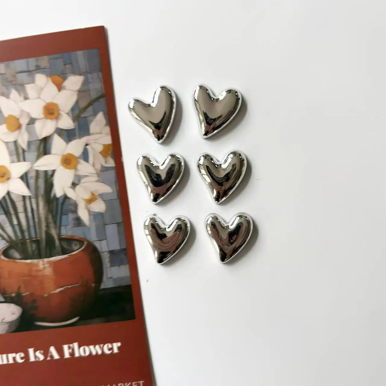 6 /12Pcs Heart-shaped Fridge Magnets, Cute Little Hearts, Decorative Stickers, Home Kitchen, Office Whiteboard Decorative Gifts