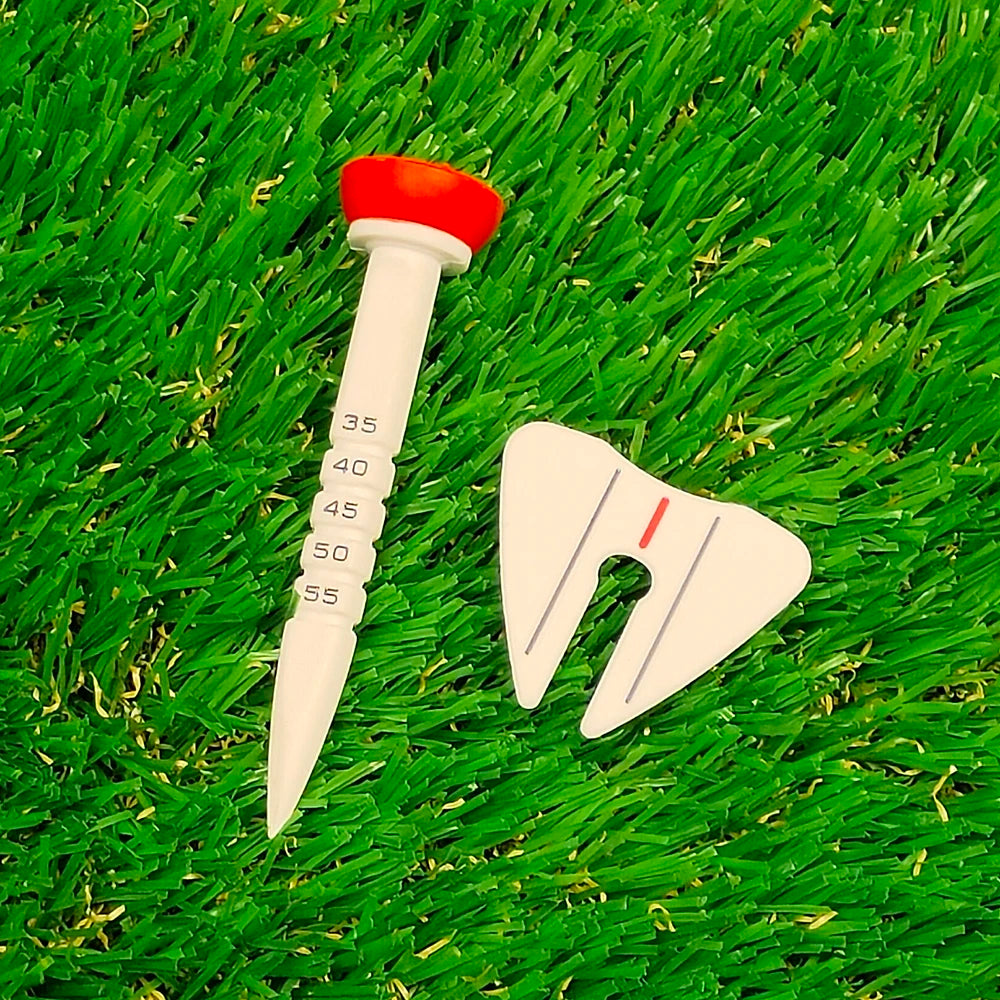 Golf Multi-functional TEE Studs, Aiming Direction, Adjustable Height 35-50mm Golf Seat Training Accessories