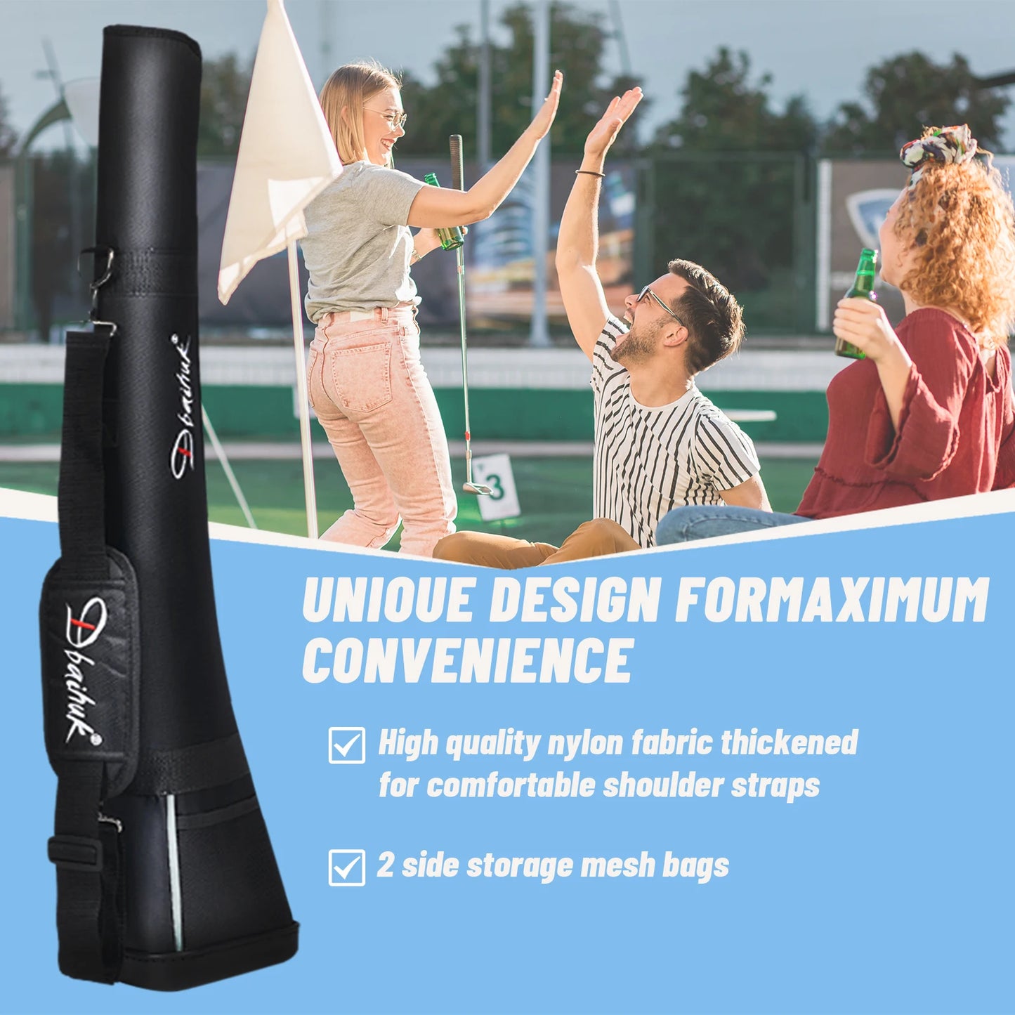 Dbaihuk Park Golf Bag Club Case Half Back Park Golf Club Storage Portable Golf Gun Bag