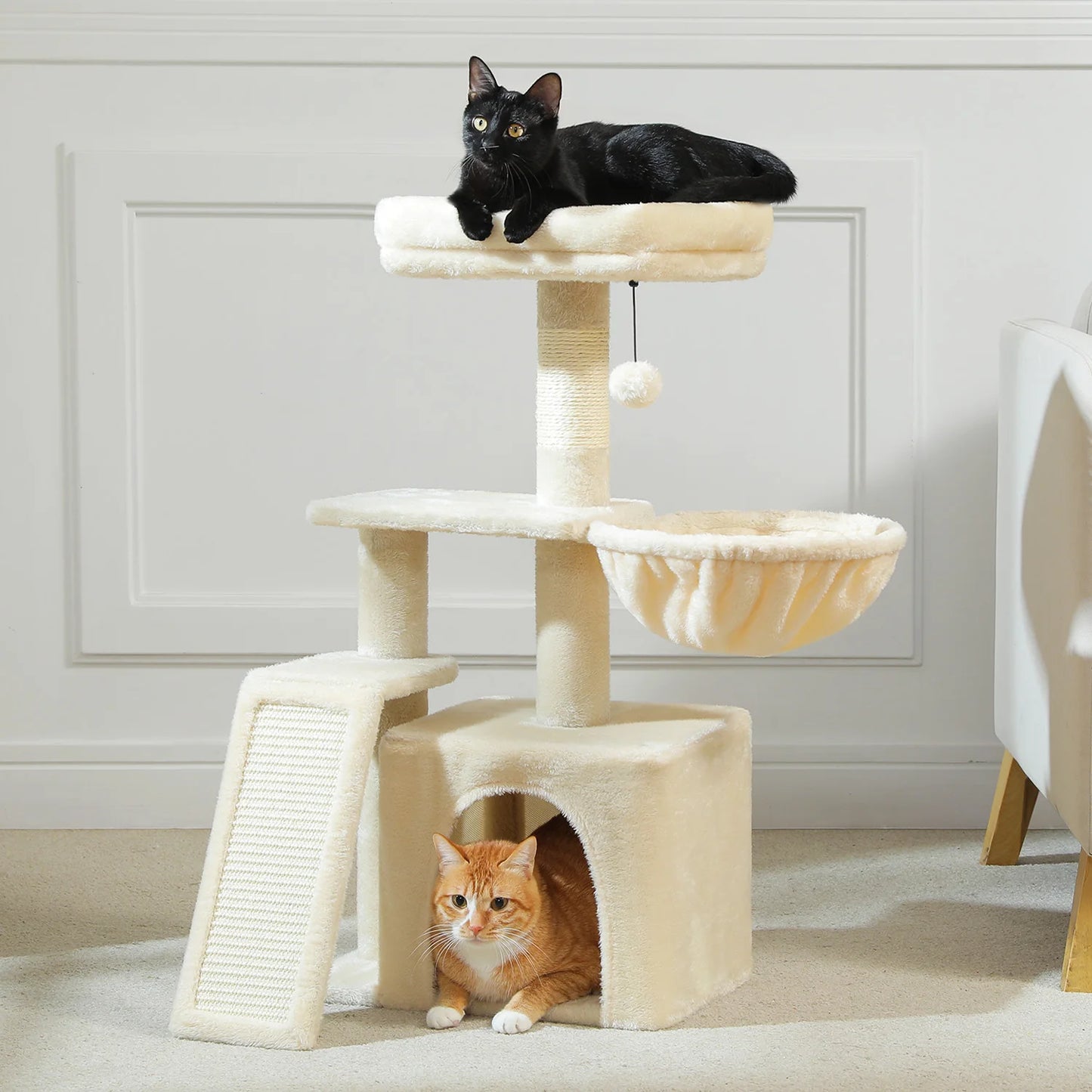Indoor Cat Tree & Tower with Scratching Posts and Hammock – 2 Styles