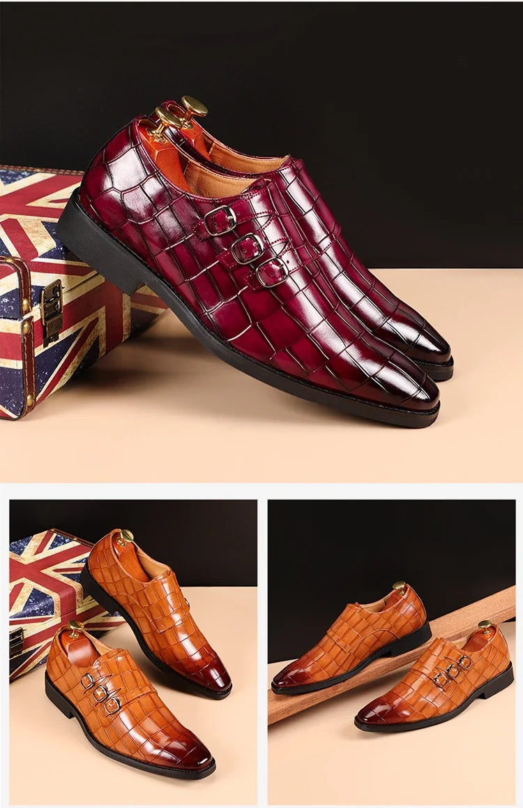 Men's Slip On Dress Shoes Oxfords Leather Formal Office Wedding