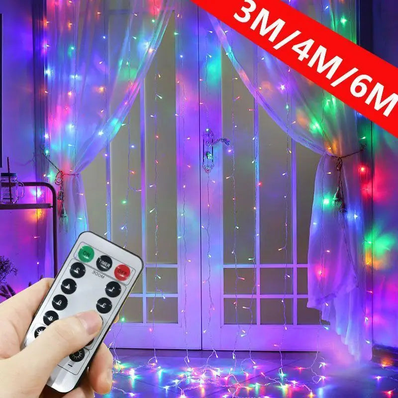 LED Curtain String Lights with USB & Remote – Home, Party, Wedding Decoration
