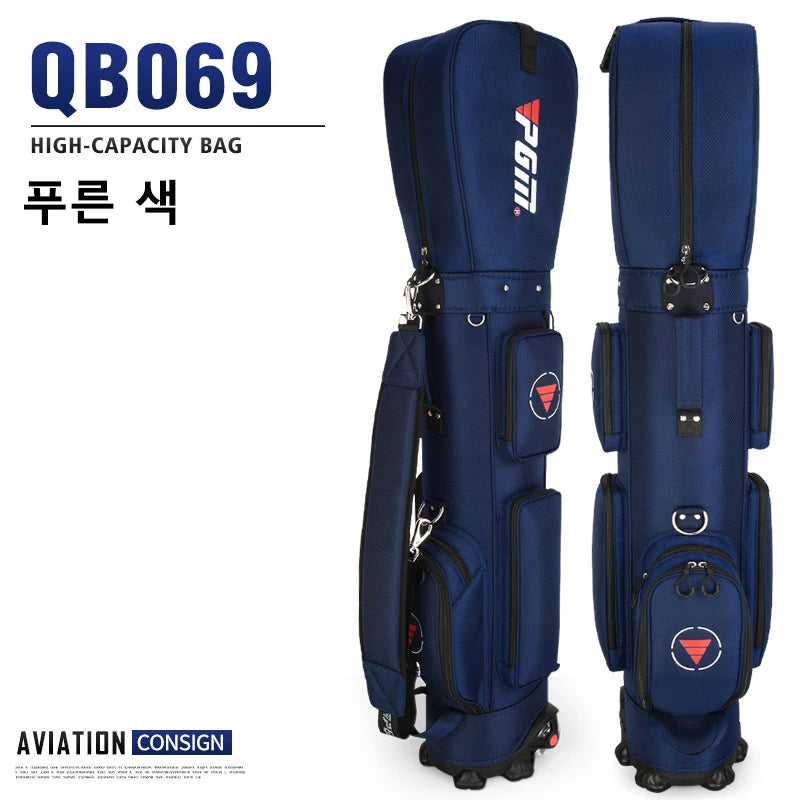 PGM Golf Bag with Wheels Ultra-light Sport Standard Golf Bags Large Capacity Golf Aviation Ball Storage Multifunctional QB069