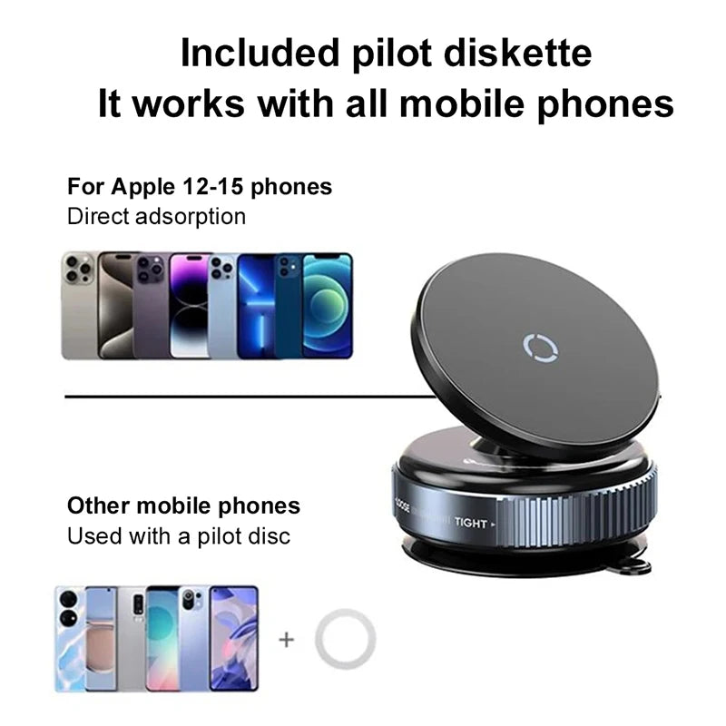 Xiaomi Magsafe Car Phone Holder Suction Cup Vacuum Magnetic Phone Stand 360° rotatable and Foldable Suction Cup Phone Holder