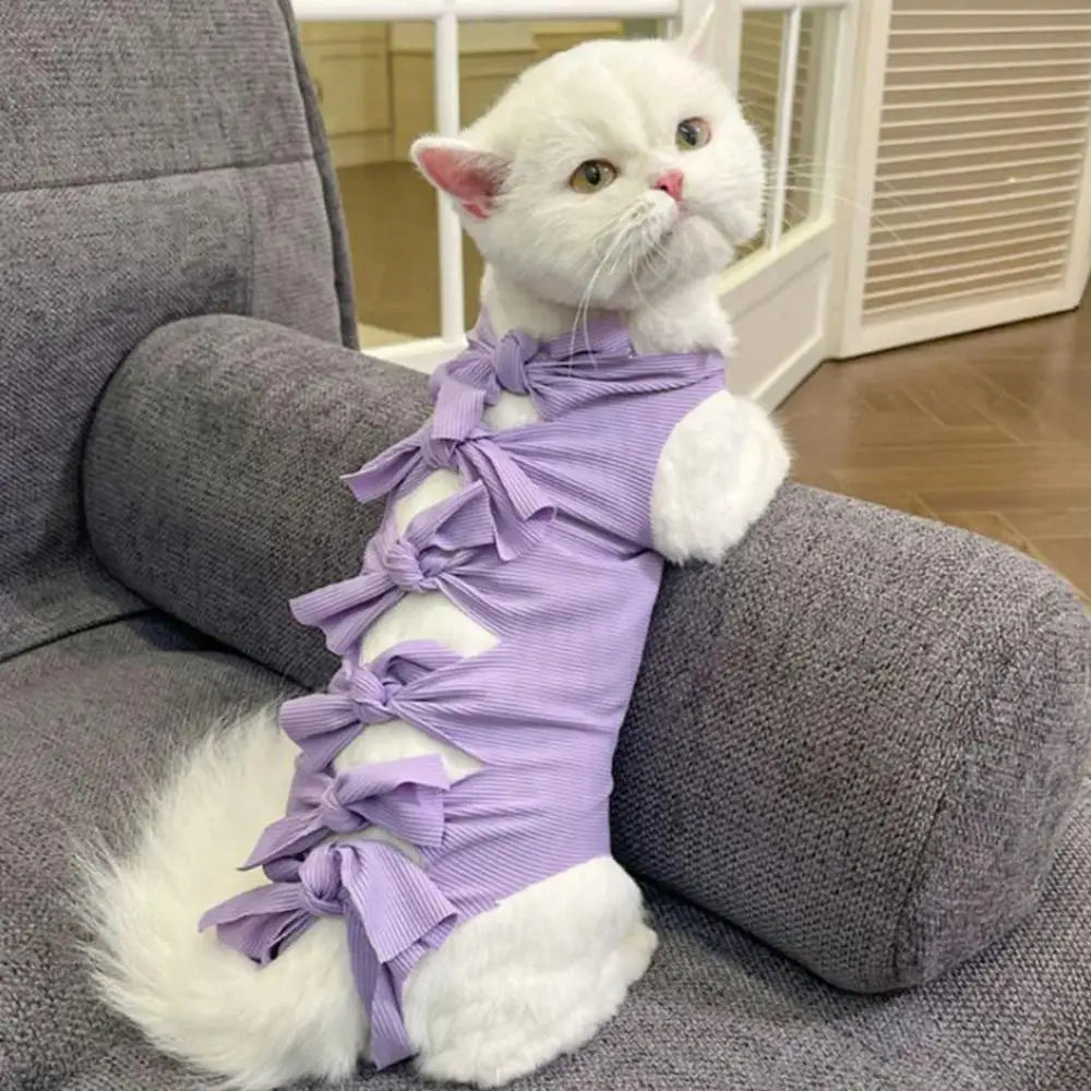 Cat Recovery Suit Breathable Recovery Suit For Cats Soft Vest Onesie Jacket For Spay Wound Lick Prevention Pet Home Indoor