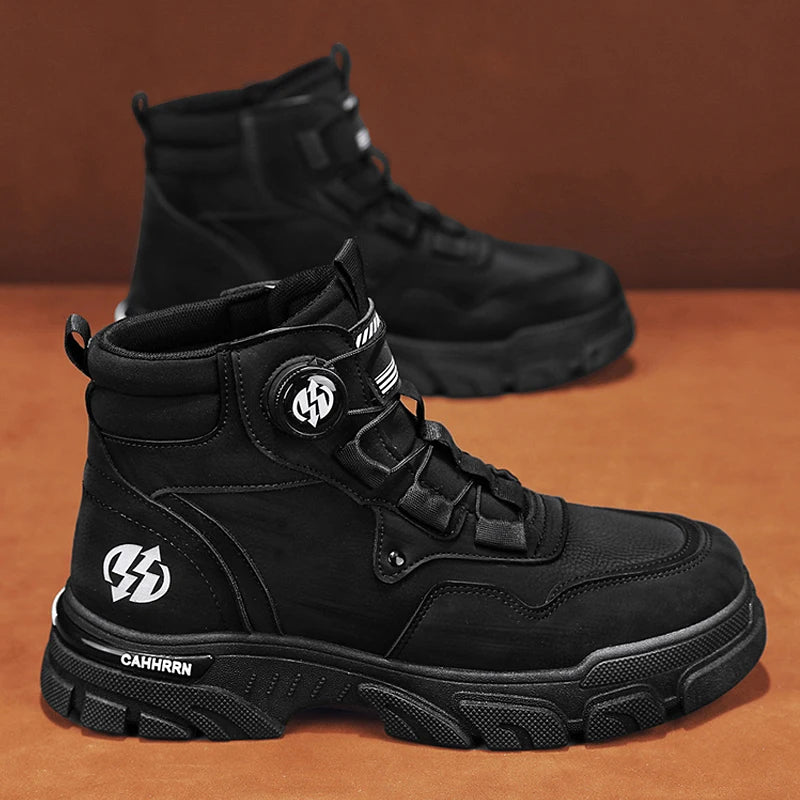 Winter Leather Boots Ankle Outdoor Work Chelsea Style