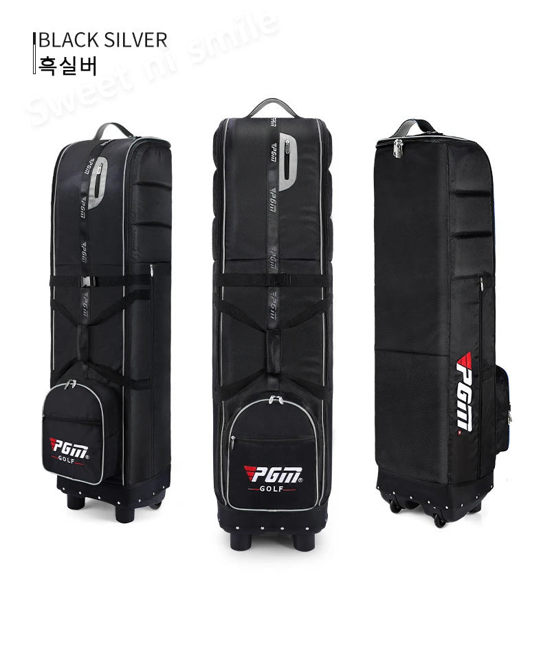 PGM Golf Travel Plane Bags with Wheel thicken Straps Foldable Golf Club Travel Cover for Airlines Golf Aviation Bag HKB009