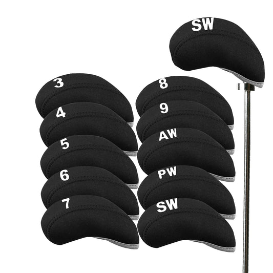 Golf Iron Head Covers 10pcs Set with Putter Protector, Lightweight & Durable for Easy Transport, Universal Fit for All Iron Club