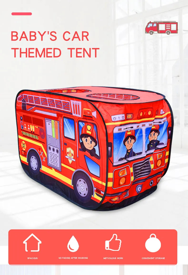 Children's Car  Tent House Fire Truck  Indoor And Outdoor Game House With Sunroof  Toys