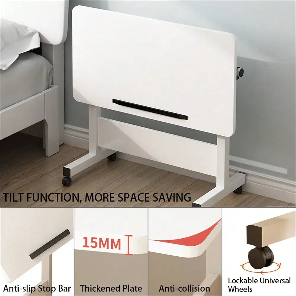 Adjustable Height Mobile Standing Desk with Wheels, Stand Up Desk for Home Office, Rolling Laptop Computer Workstation Table