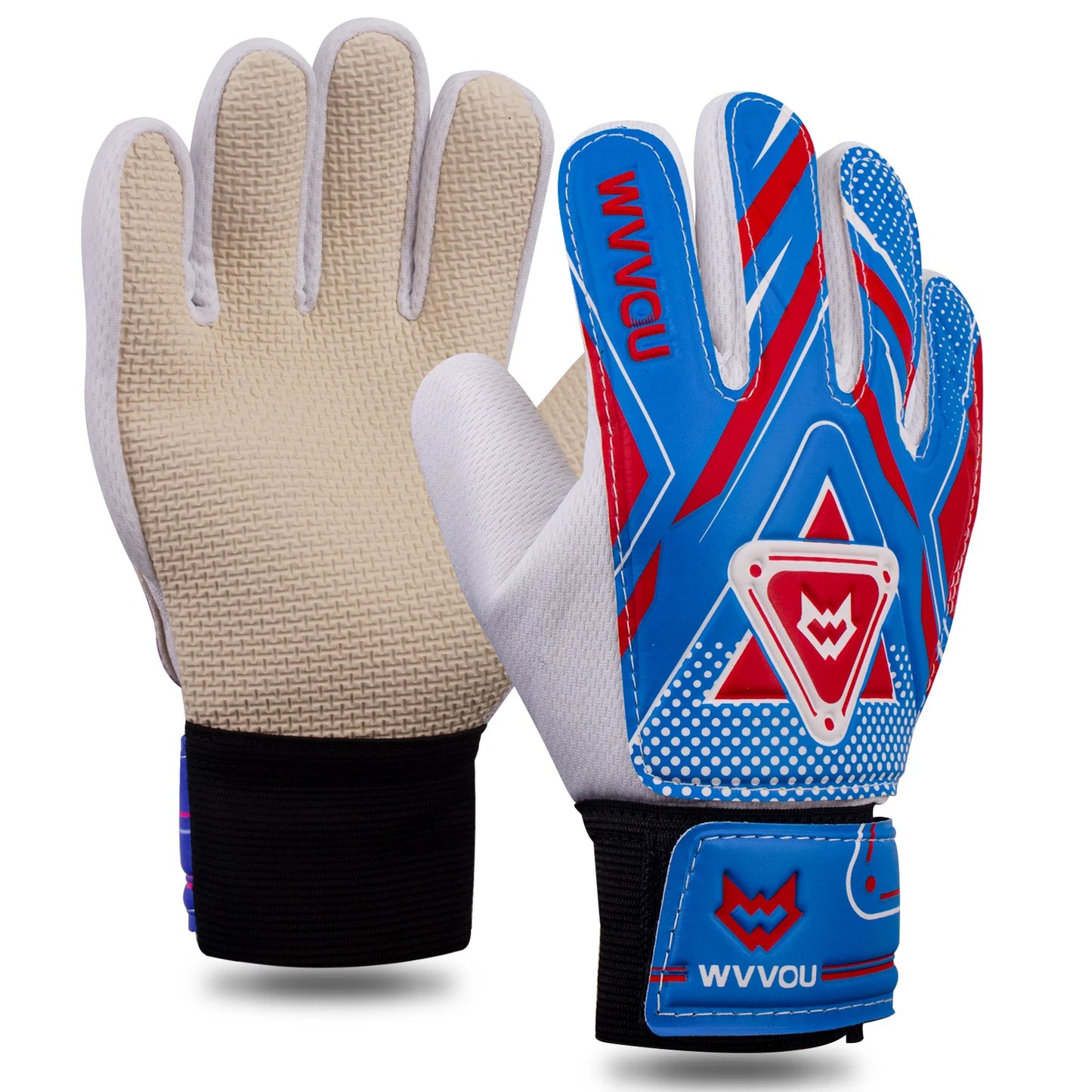 WVVOU Goalkeeper Gloves Children and Teenagers, Football Goalkeeper Gloves, Football Gloves, Double Protection, Portability