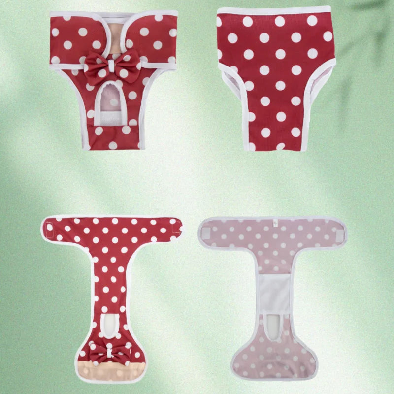 Pet Dog Physiological Safety Pants Female Dogs Pants Diapers Cute Footprint Menstruation Pants Reusable