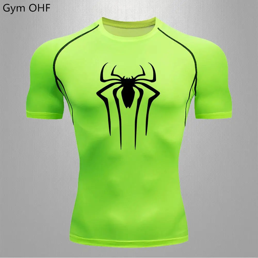 Spider Compression Shirt Mens Rashguard Fitness For Men Gym Sports T-Shirt Running Sweatshirt Outdoor Mountaineering Training