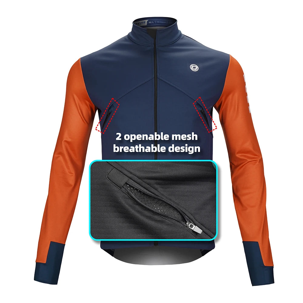DAREVIE Cycling Men's Jacket WindProof Fleece Pro Cycling Jackets Longsleeve Warm Soft Brushed Pro Breathable Bicycle Clothing
