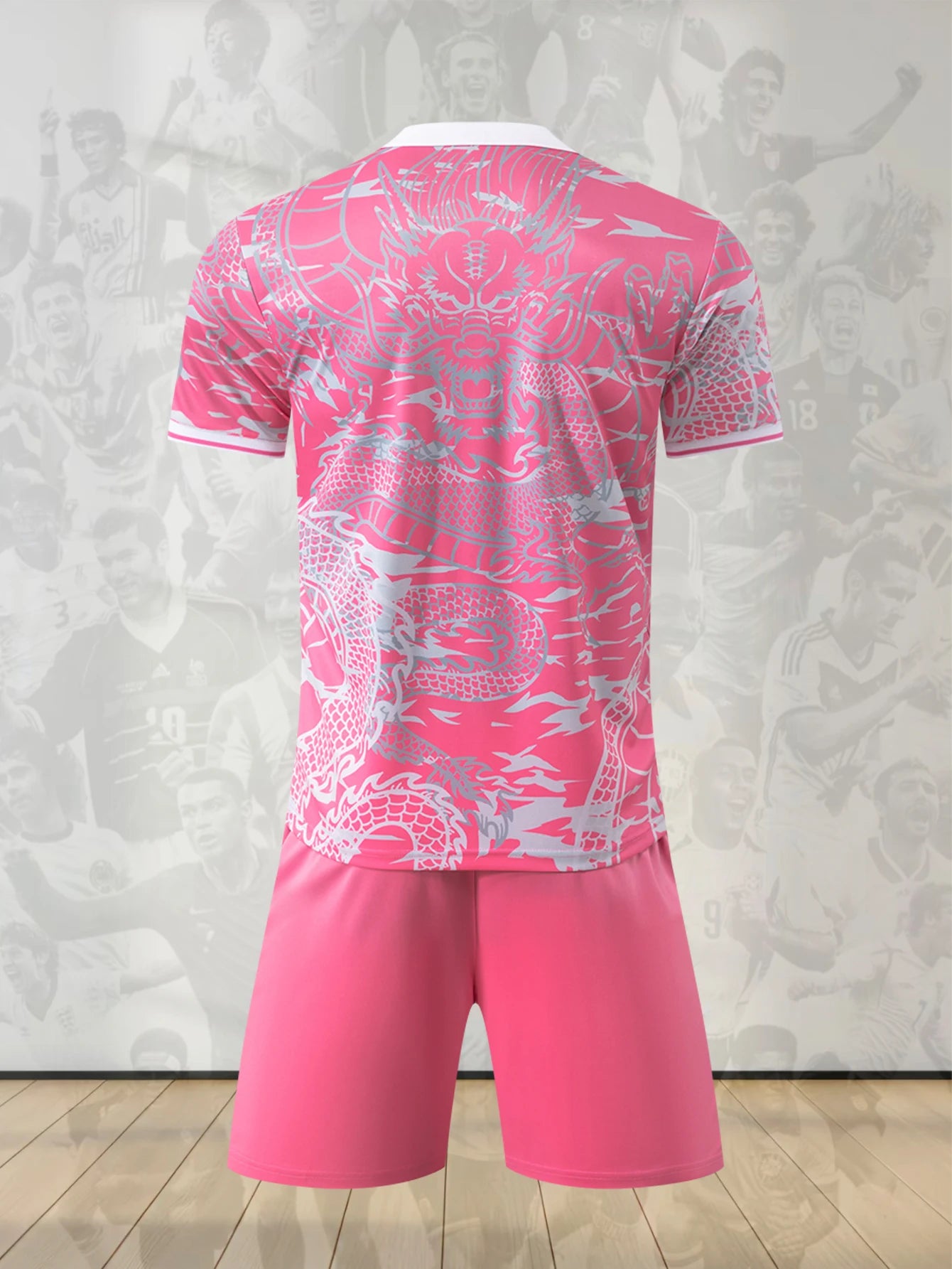 Men's Casual Sports Football Uniform round Neck Top with Fashionable Breathable Shorts Comfortable Football Suit Set