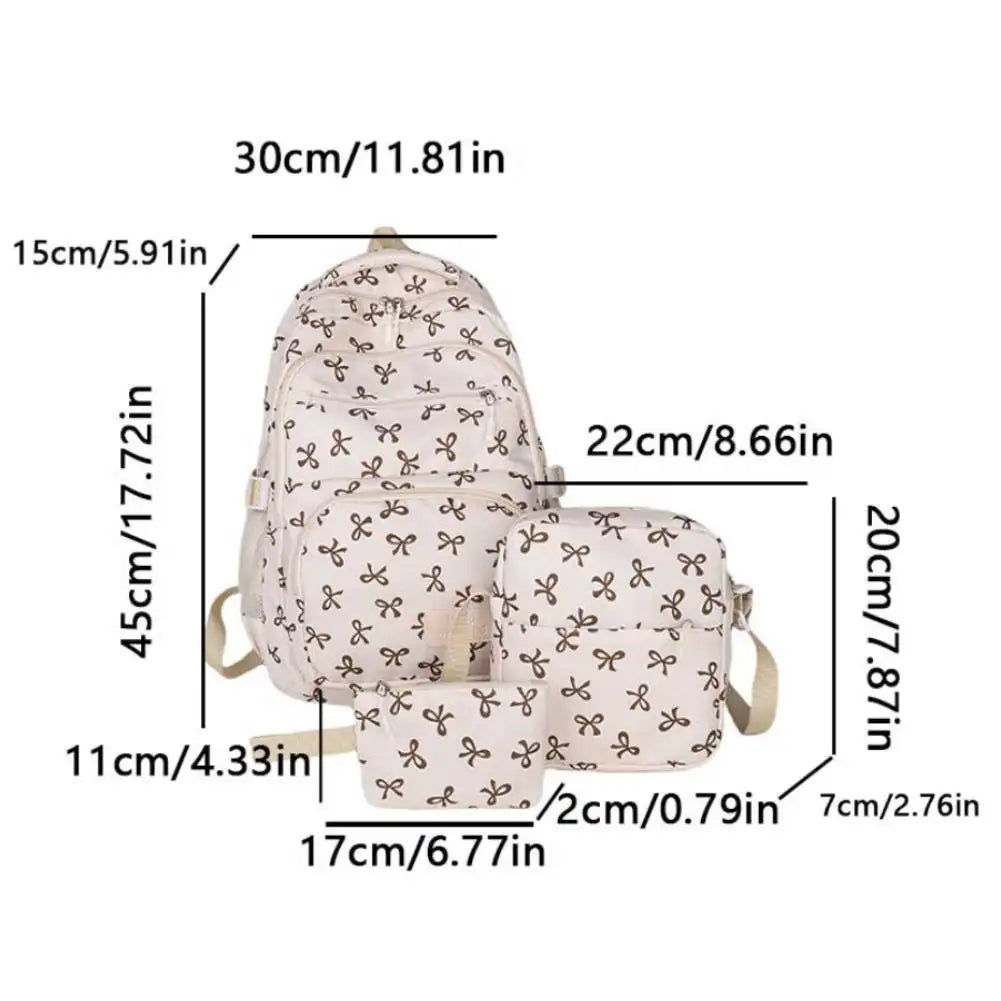 Bow Print School Bag Set – Backpack & Accessories
