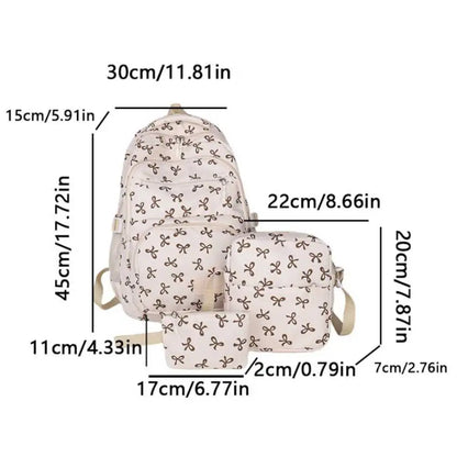 Bow Print School Bag Set – Backpack & Accessories