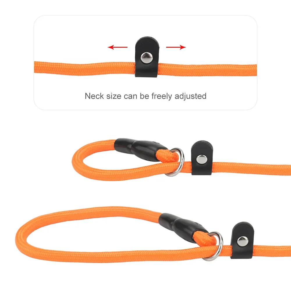 Dog Slip Collar,No Pull Choker Collar for Dogs,Slip Collars with Slidable Stopper,Martingale Collar for Small Medium Large Dogs