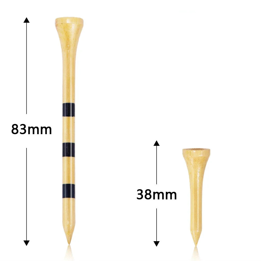PGM 50pcs Bamboo Golf Tees More Durable and Stable TE003-Y