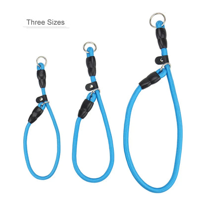 Nylon Dog Slip Collar With Slidable Stopper Martingale Sizes S-M-L Multi-Color