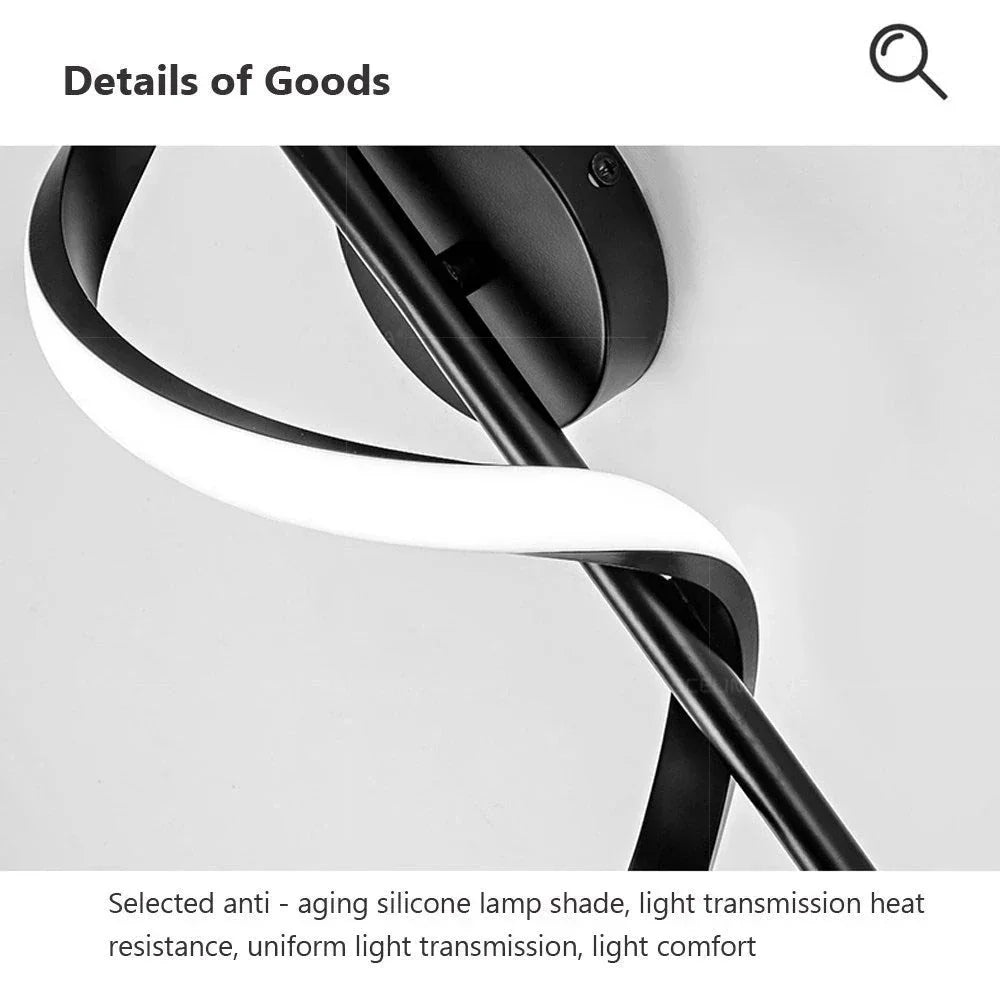 LED Luxury Wall Lamp – Black/White/Gold Decorative Light for Bedroom & Living Room