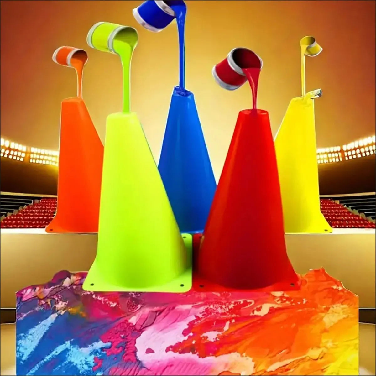 5 sets of 23cm soccer obstacle marker buckets, 9-inch plastic buckets, marker soccer training cone buckets