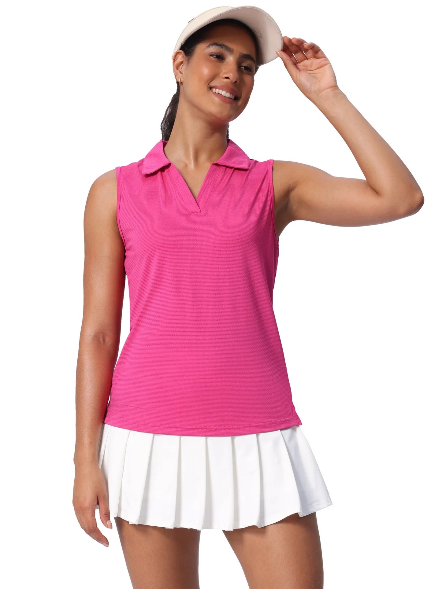 Women's Sleeveless Golf Shirts UPF 50+ Quickly Dry Tennis Polo Lightweight Sports Athletic Tank Tops