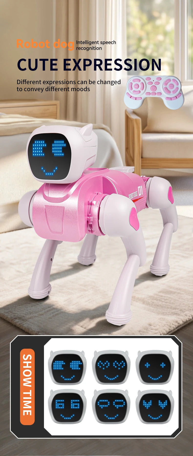 New model robot dog, intelligent remote control, children's remote control toy, stunt mechanical pet dog, children's gift