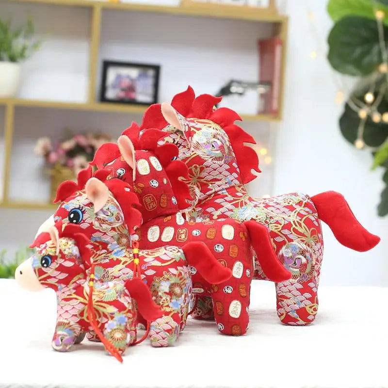 1Pc 2026 New Year Mascot Horse Plush Toy – Cute Stuffed Doll for Kids & Home Decor (15/20cm)
