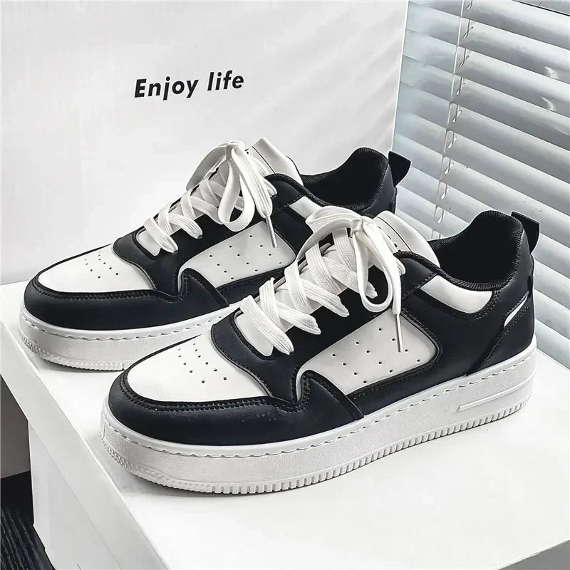 Men's Lace Up Sneakers Artificial Leather Lightweight Breathable