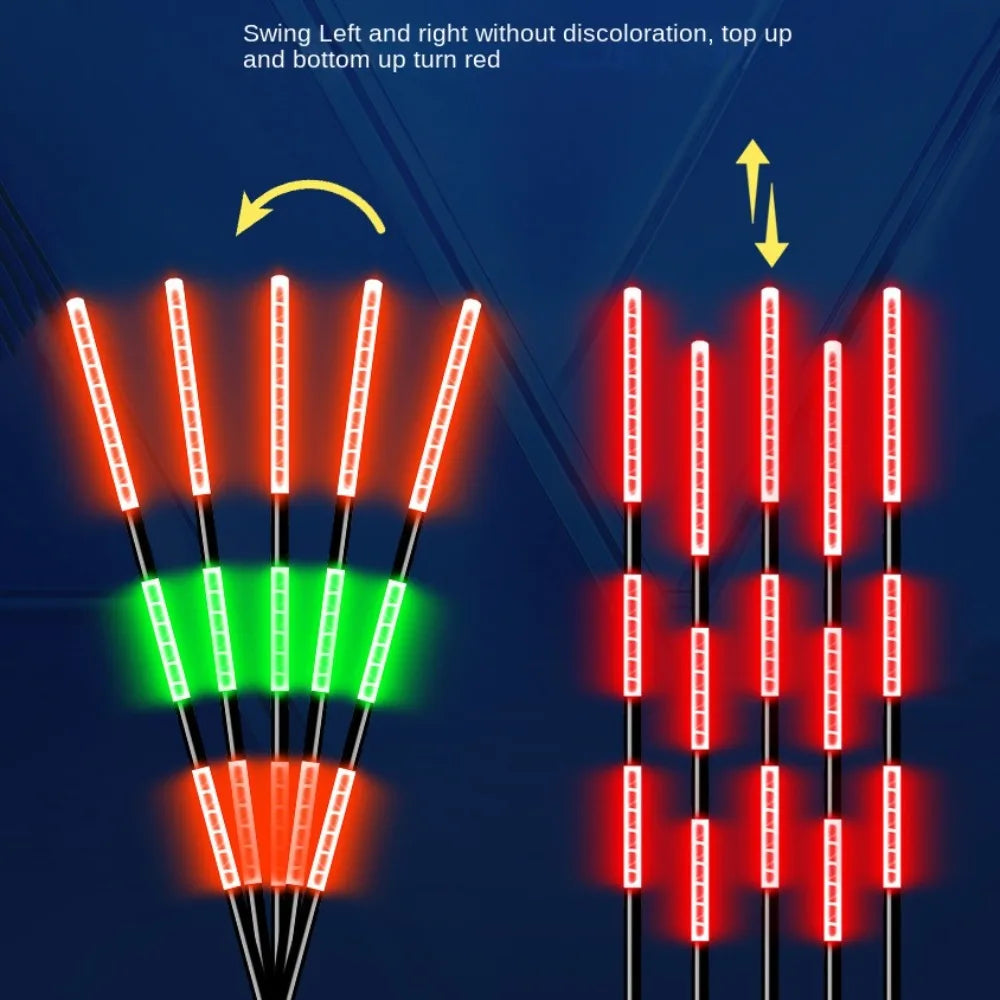 Smart Led Fishing Float Highly Sensitive Remind Buoy Gravity Sensor Glowing Electric Night Fishing Strobe Long Tail