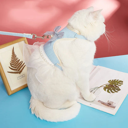 Pet Anti Breakaway Vest Harness With Leash Chest And Back Straps Fabric