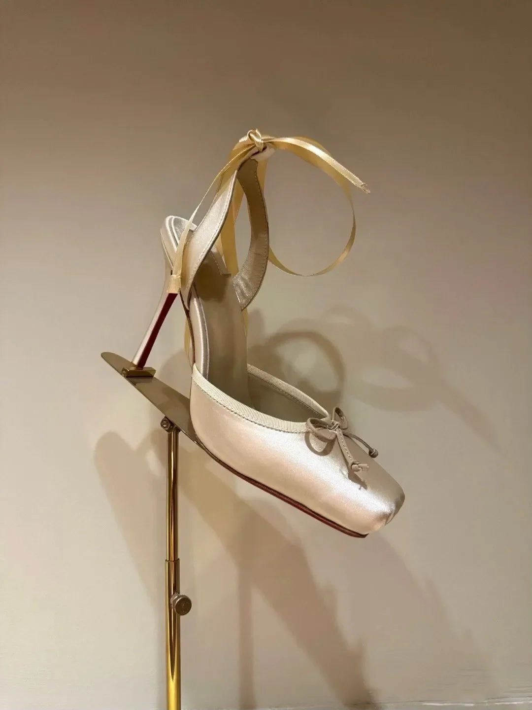 Ladies' New Summer Square Satin High-heeled Sandals with Ankle Straps, Fashionable Party and Banquet Ballet High-heeled Shoes