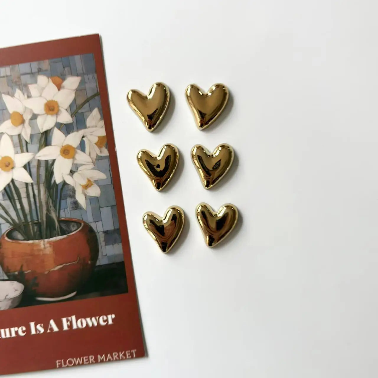 6 /12Pcs Heart-shaped Fridge Magnets, Cute Little Hearts, Decorative Stickers, Home Kitchen, Office Whiteboard Decorative Gifts