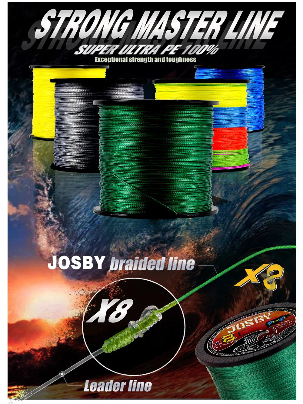 Braided Fishing Line 8 Strand 100M 300M 500M 1000M Spinning PE Multifilamento Japa Carp Fly Sea Saltwater Weave Extreme Pesca