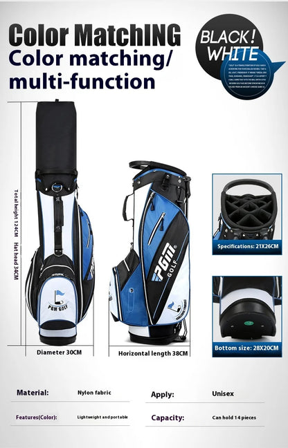 Golf Stand Bag Nylon Lightweight Portable Ball and Club Bag for Men and Women