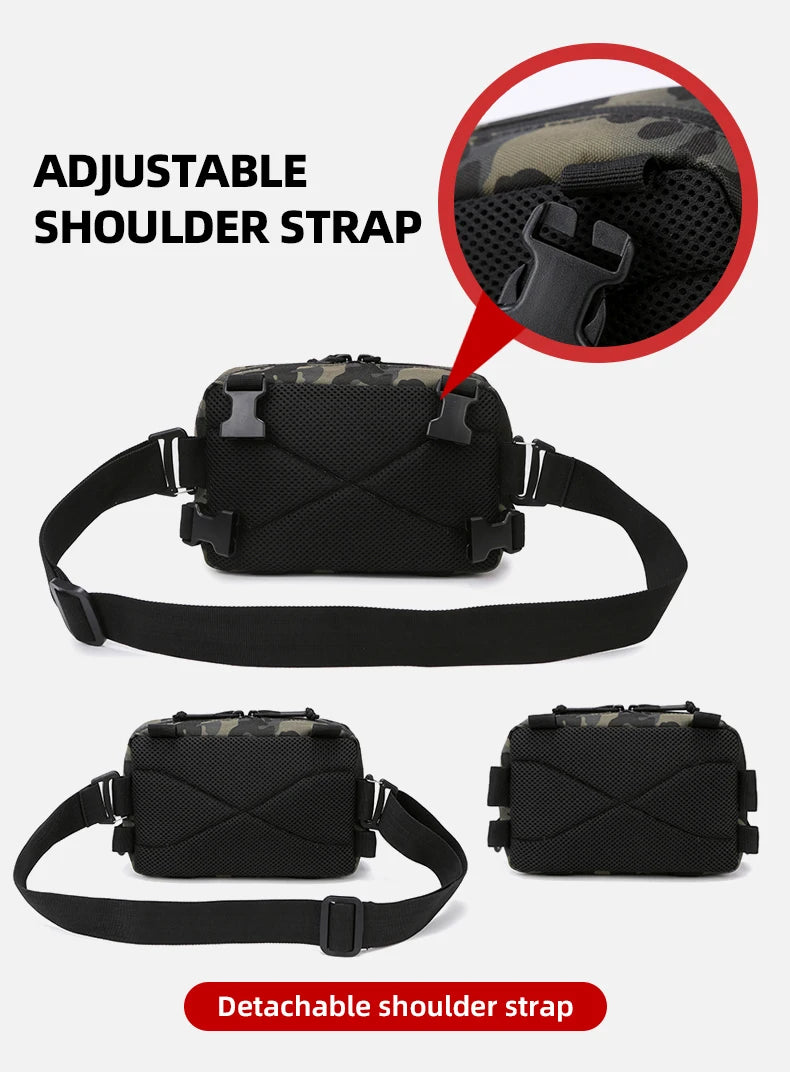 Fishing Vest Bag Men's Camo Fishing Lures Utility Tackle Chest Bags Waist Pack Outdoor Mountaineering Camping Hiking Hunting